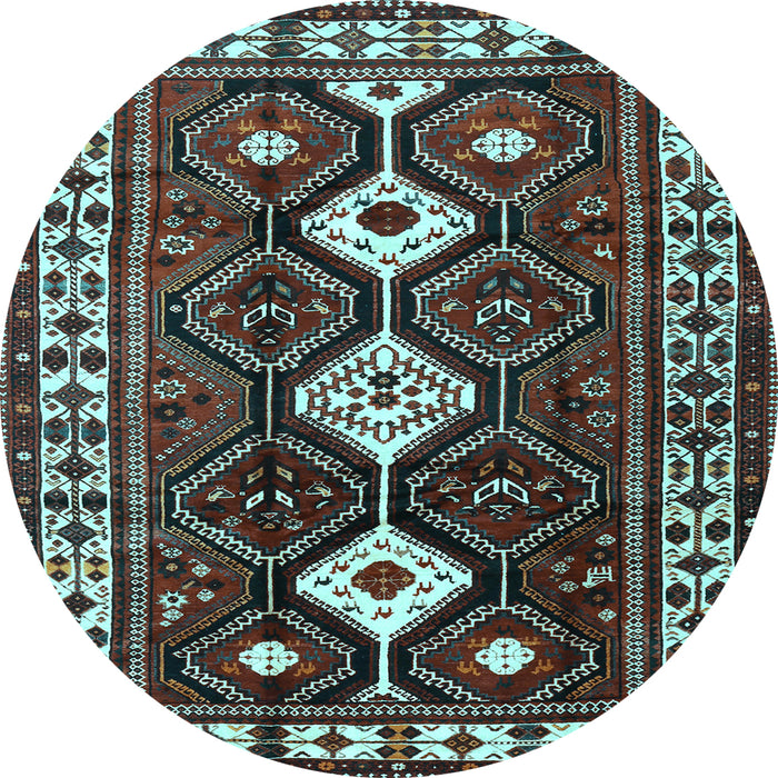 Round Persian Light Blue Traditional Rug, tr2555lblu