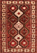 Serging Thickness of Machine Washable Persian Orange Traditional Area Rugs, wshtr2555org