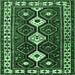 Square Machine Washable Persian Emerald Green Traditional Area Rugs, wshtr2555emgrn