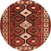 Square Persian Orange Traditional Rug, tr2555org