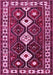 Machine Washable Persian Pink Traditional Rug, wshtr2555pnk