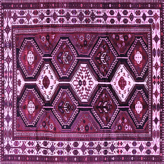 Square Machine Washable Persian Purple Traditional Area Rugs, wshtr2555pur