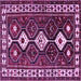 Square Machine Washable Persian Purple Traditional Area Rugs, wshtr2555pur