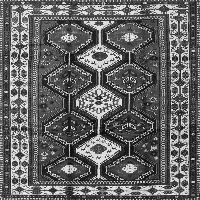 Round Machine Washable Persian Gray Traditional Rug, wshtr2555gry