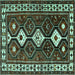 Square Persian Turquoise Traditional Rug, tr2555turq