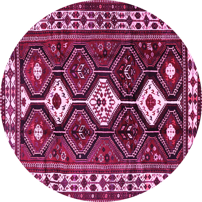 Round Persian Pink Traditional Rug, tr2555pnk