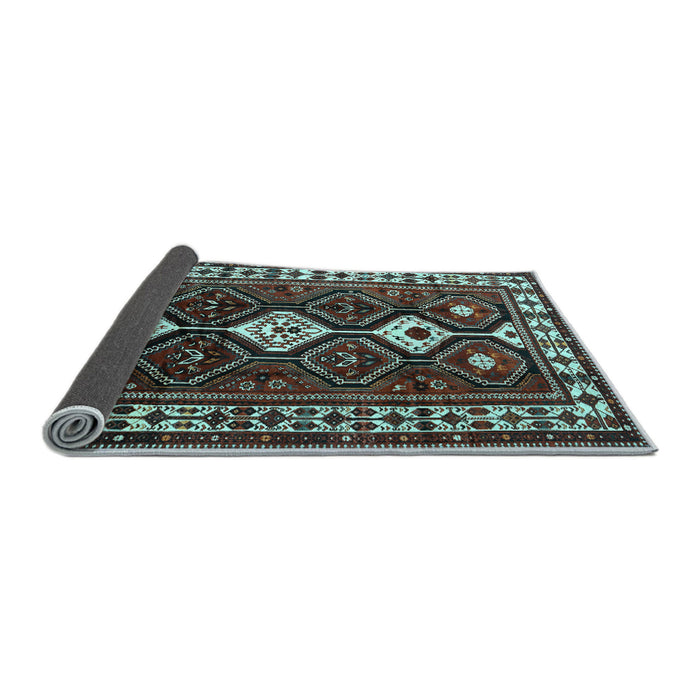 Sideview of Persian Light Blue Traditional Rug, tr2555lblu