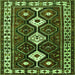 Round Machine Washable Persian Green Traditional Area Rugs, wshtr2555grn