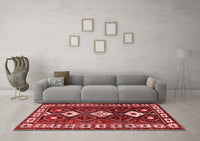 Machine Washable Persian Red Traditional Rug, wshtr2555red