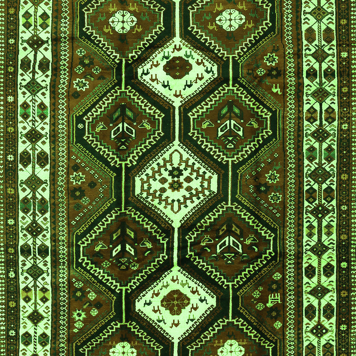 Serging Thickness of Machine Washable Persian Green Traditional Area Rugs, wshtr2555grn