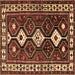 Square Persian Brown Traditional Rug, tr2555brn