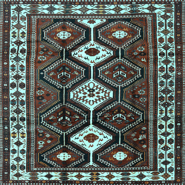 Square Machine Washable Persian Light Blue Traditional Rug, wshtr2555lblu