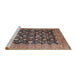 Sideview of Machine Washable Traditional Bakers Brown Rug, wshtr2556