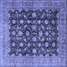 Square Persian Blue Traditional Rug, tr2556blu