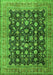 Serging Thickness of Machine Washable Persian Green Traditional Area Rugs, wshtr2556grn