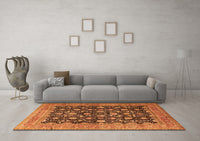 Machine Washable Persian Orange Traditional Rug, wshtr2556org