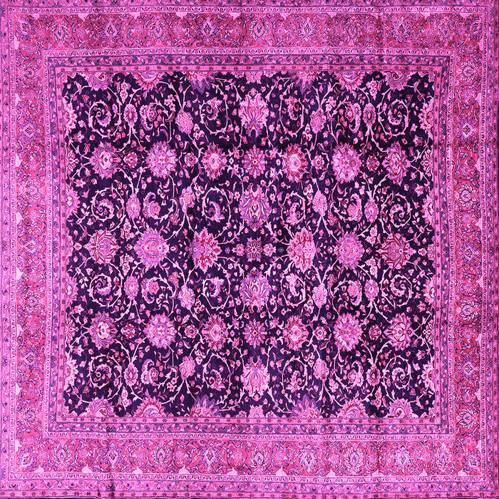 Square Machine Washable Persian Pink Traditional Rug, wshtr2556pnk