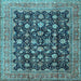 Square Machine Washable Persian Light Blue Traditional Rug, wshtr2556lblu