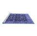 Sideview of Machine Washable Persian Blue Traditional Rug, wshtr2556blu