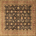 Square Machine Washable Persian Brown Traditional Rug, wshtr2556brn