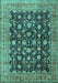 Machine Washable Persian Turquoise Traditional Area Rugs, wshtr2556turq