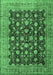 Machine Washable Persian Emerald Green Traditional Area Rugs, wshtr2556emgrn