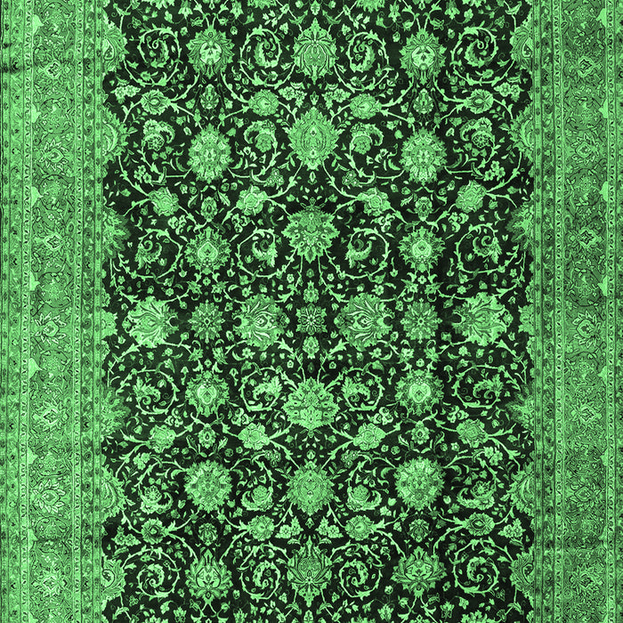 Machine Washable Persian Emerald Green Traditional Area Rugs, wshtr2556emgrn