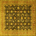 Square Machine Washable Persian Yellow Traditional Rug, wshtr2556yw