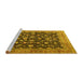 Sideview of Machine Washable Persian Yellow Traditional Rug, wshtr2556yw