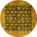 Round Persian Yellow Traditional Rug, tr2556yw