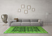 Machine Washable Persian Green Traditional Area Rugs in a Living Room,, wshtr2556grn