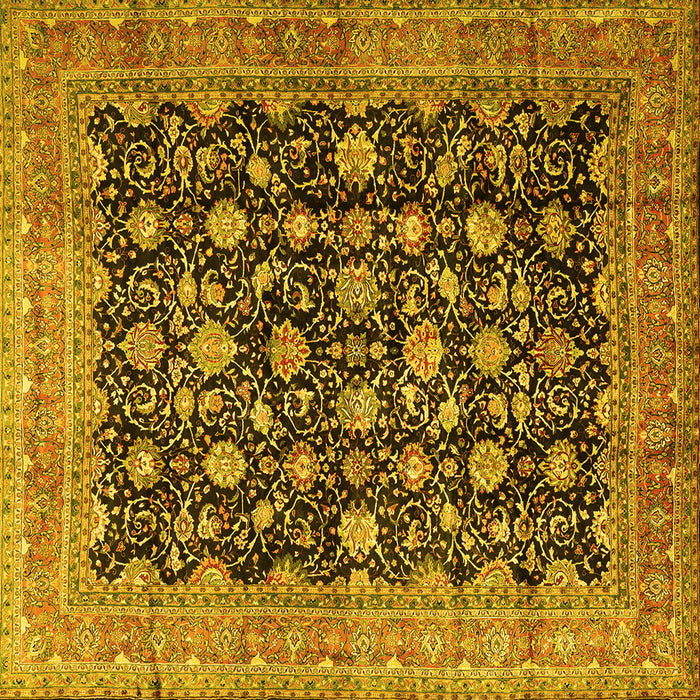 Square Persian Yellow Traditional Rug, tr2556yw