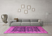 Machine Washable Persian Pink Traditional Rug in a Living Room, wshtr2556pnk