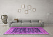 Machine Washable Persian Purple Traditional Area Rugs in a Living Room, wshtr2556pur