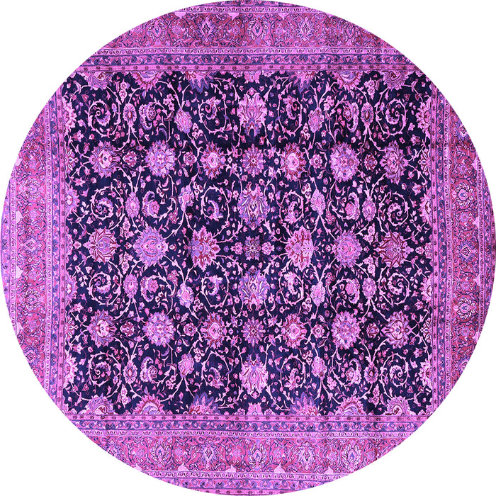 Round Persian Purple Traditional Rug, tr2556pur