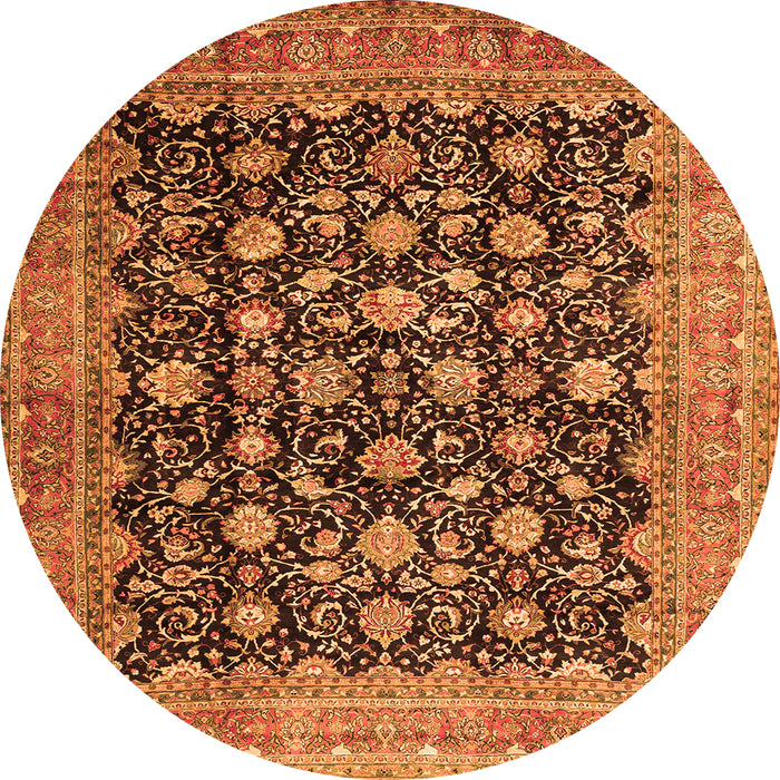 Machine Washable Persian Orange Traditional Area Rugs, wshtr2556org