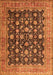 Serging Thickness of Machine Washable Persian Orange Traditional Area Rugs, wshtr2556org