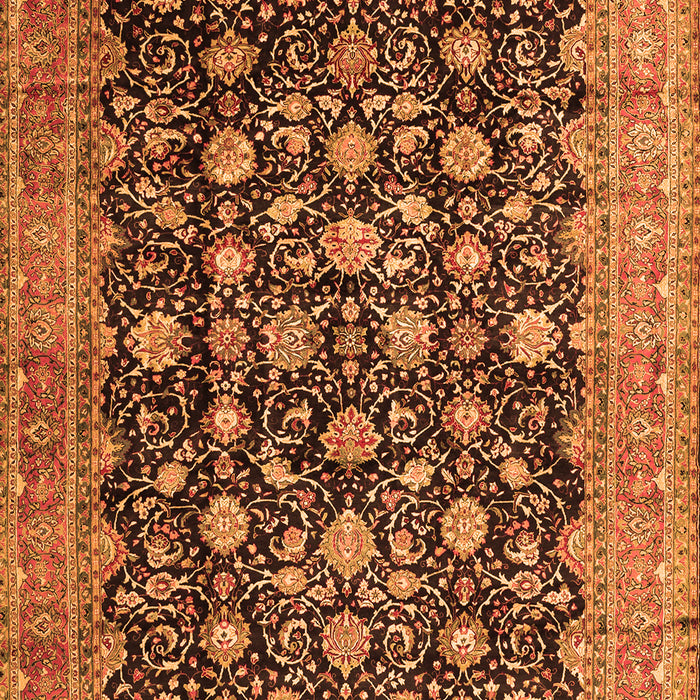 Serging Thickness of Machine Washable Persian Orange Traditional Area Rugs, wshtr2556org