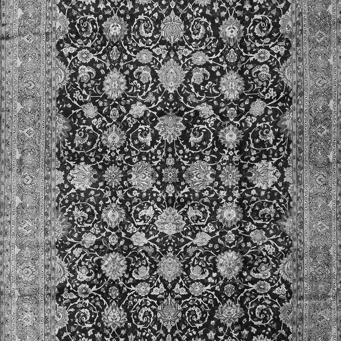 Serging Thickness of Machine Washable Persian Gray Traditional Rug, wshtr2556gry
