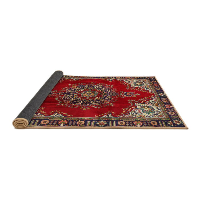 Sideview of Traditional Dark Gold Brown Medallion Rug, tr2557