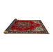 Sideview of Traditional Dark Gold Brown Medallion Rug, tr2557