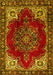 Medallion Yellow Traditional Rug, tr2557yw