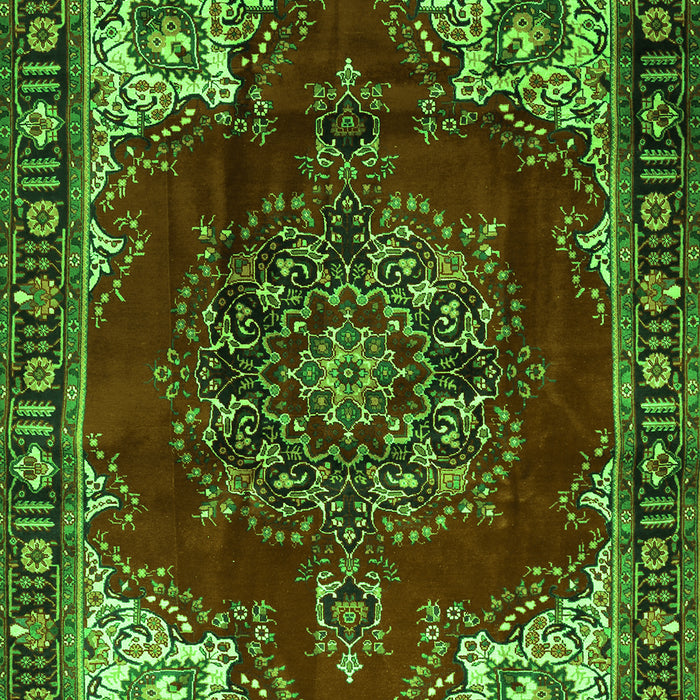 Medallion Green Traditional Rug, tr2557grn