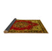 Sideview of Medallion Yellow Traditional Rug, tr2557yw