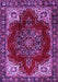 Machine Washable Medallion Purple Traditional Area Rugs, wshtr2557pur