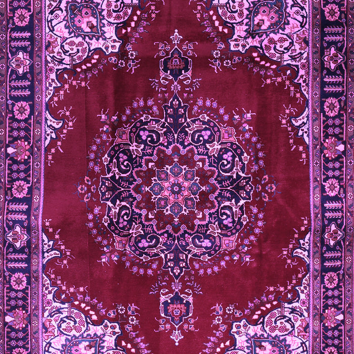 Machine Washable Medallion Purple Traditional Area Rugs, wshtr2557pur