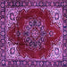 Square Medallion Purple Traditional Rug, tr2557pur