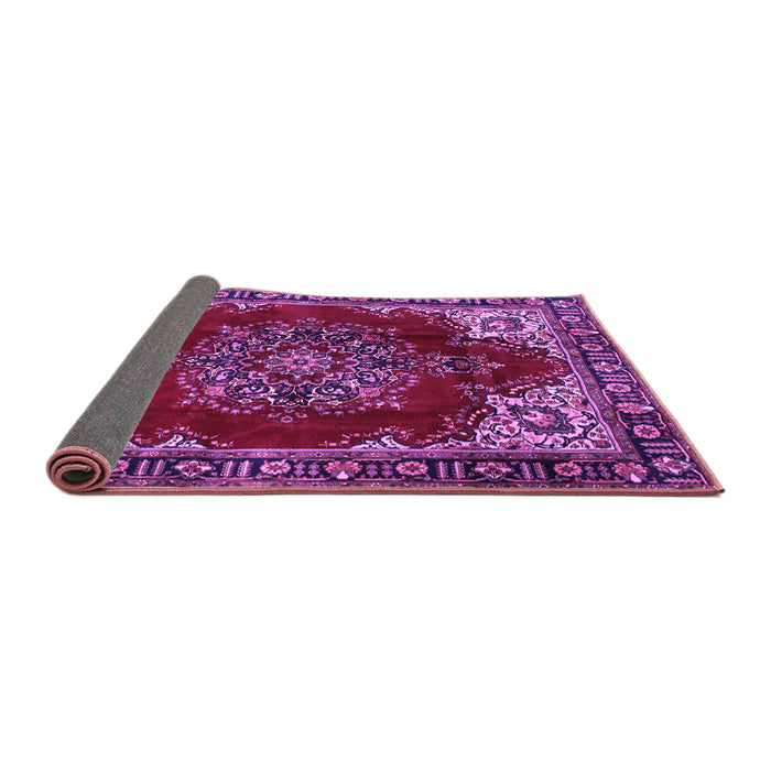 Sideview of Medallion Purple Traditional Rug, tr2557pur