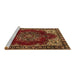 Sideview of Machine Washable Medallion Brown Traditional Rug, wshtr2557brn