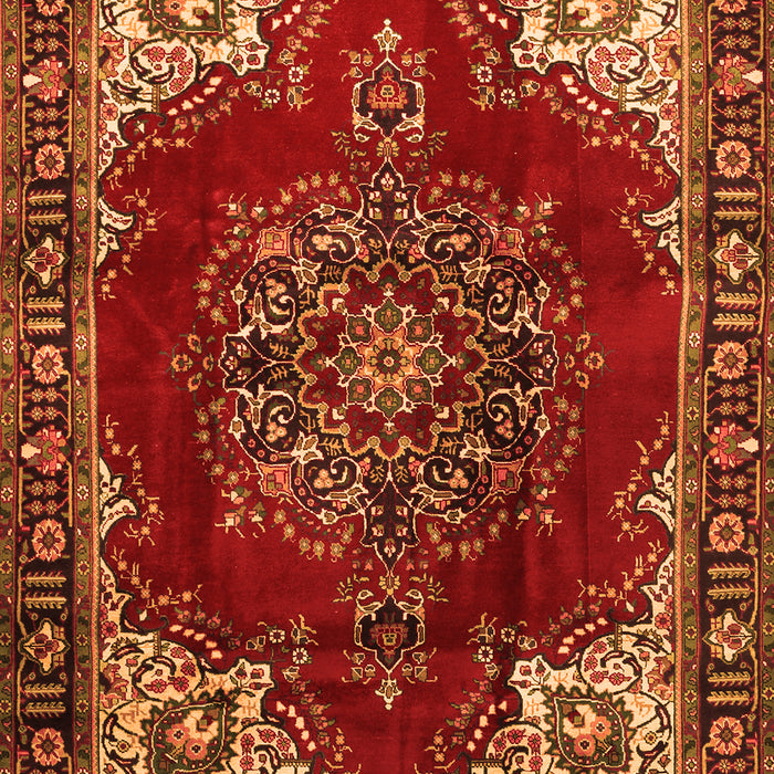 Serging Thickness of Machine Washable Medallion Orange Traditional Area Rugs, wshtr2557org